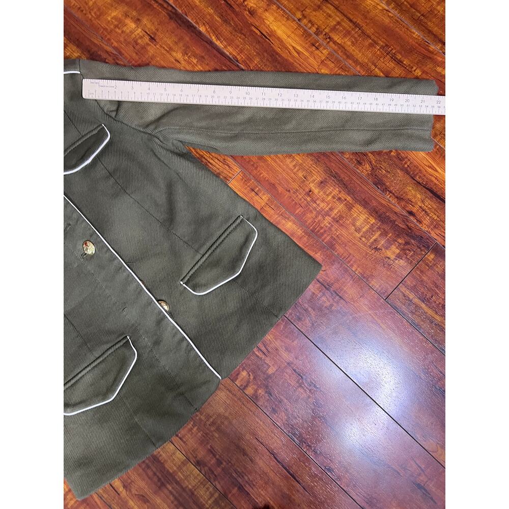 Banana Republic x Olivia Palermo Military Jacket Petite S Olive Belted - Picture 4 of 10
